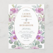 Bloemig Roze Waterverf Trouw Uitnodiging met Korti (Voorkant)