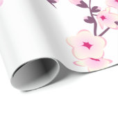 Bloemig roze witte kersbloesem inpakpapier (Rol Hoek)