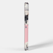 Bloemig Roze Zwart Wit Monogram Case-Mate iPhone Case (Achterkant / Rechts)