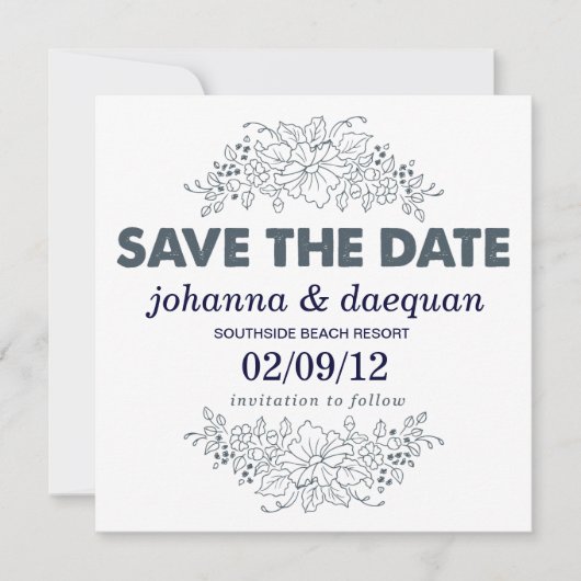 bloemig save the date (Voorkant)