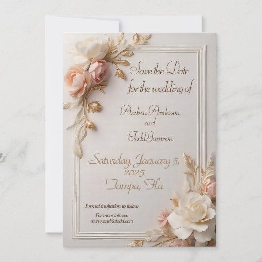 Bloemig Save The Date (Voorkant)