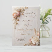 Bloemig Save The Date (Staand voorkant)