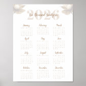 Bloemig Schrift 2026 Eén-pagina Kalender Elegant  Poster (Voorkant)