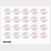 Bloemig Schrift Bruiloftsborrel Ronde Sticker (Vel)