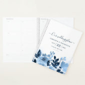 Bloemig Schrift Waterverf Navy Blauwe Trouw Planner (Display)