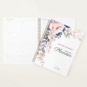 Bloemig Schrift Waterverf Roze Bloemen Bruiloft Planner (Display)