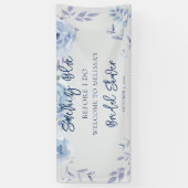Bloemig Schuingeschreven Schrift Something Blue Br Spandoek (Verticaal)