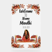 Bloemig sinaasappel acryl Mendhi teken. Acrylteken Acryl Bord (Voorkant)