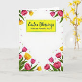 Bloemig Stippenpatroon Kaart (Gele Bloem)