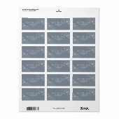 Bloemig Stofblauw Retouradreslabel Etiket (Full Sheet)