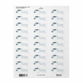Bloemig stoffig blauw groen retouradres etiket (Full Sheet)
