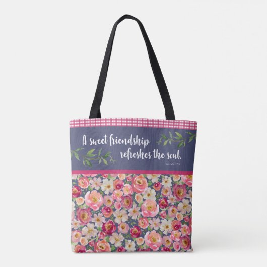  bloemig tas met bijbelvers (Achterkant)