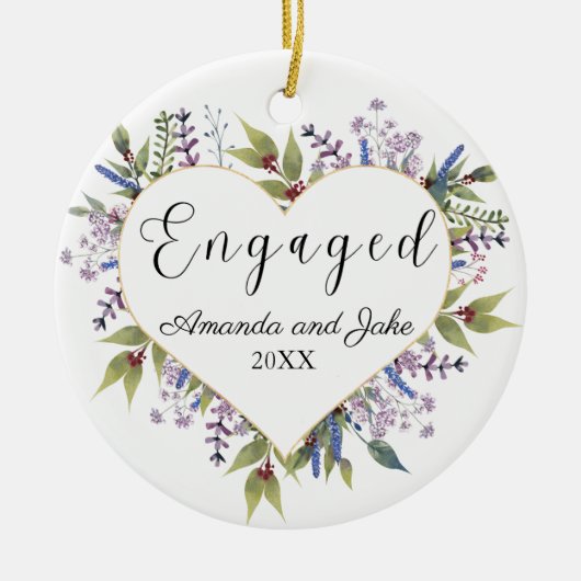 Bloemig Verliefd Keramisch Ornament (Voorkant)