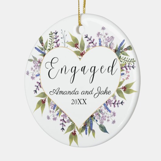 Bloemig Verliefd Keramisch Ornament (Links)