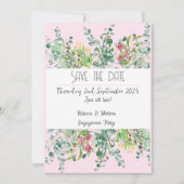 Bloemig verloving Save the Date Invitation Kaart (Voorkant)