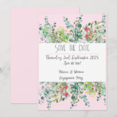 Bloemig verloving Save the Date Invitation Kaart (Voorkant / Achterkant)