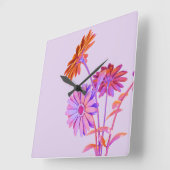 Bloemig vierkant wandklok (Hoek)