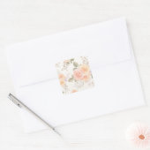 Bloemig Vierkante Sticker (Envelop)