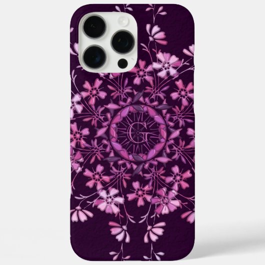 bloemig vintage element. monogram. iPhone hoesje (Achterkant)