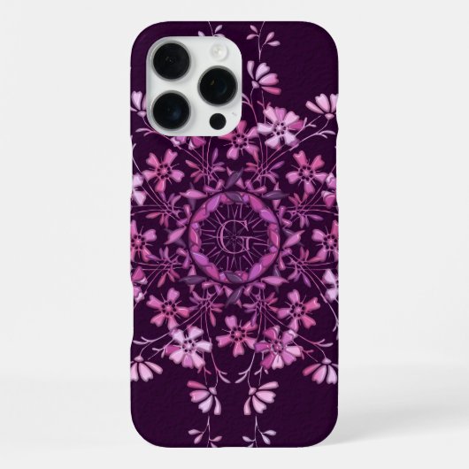 bloemig vintage element. monogram. iPhone hoesje iPhone 16 Pro Max Hoesje (Achterkant)