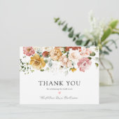 bloemig Vrijgezellenfeest dank u Bedankkaart (Staand voorkant)