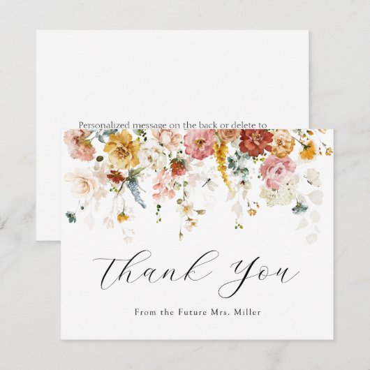 bloemig Vrijgezellenfeest dank u Bedankkaart (Voorkant / Achterkant)