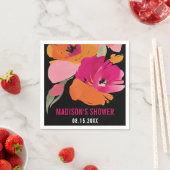  bloemig Vrijgezellenfeesten servet met datum (Insitu)