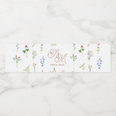 Bloemig Waterfleslabel Waterfles Etiket (Enkel label)