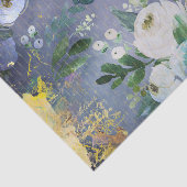  bloemig waterverf script, staalblauw goud tissuepapier (Detail)