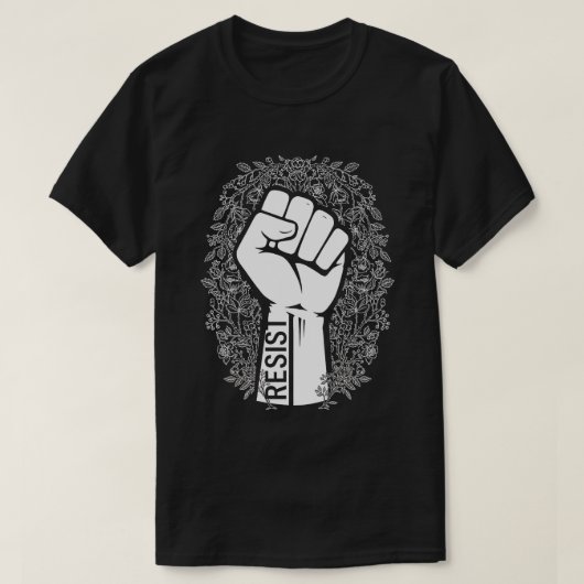Bloemig weerstandsembleem T-shirt (Design voorkant)