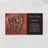  bloemig western land gereedgemaakt lederen roos visitekaartje (Voorkant)