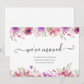 Bloemig Wij Zijn Verhuisd Script Nieuw Adres (Voorkant / Achterkant)