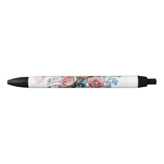 Bloemig Wingerdpatroon – Zachte Waterverf Boho-kun Zwarte Inkt Pen