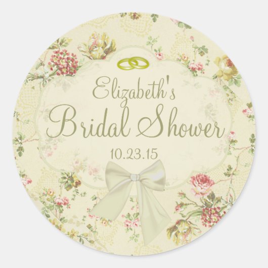  bloemig wit boog Vrijgezellenfeest Ronde Sticker (Voorkant)