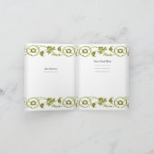 Bloemig Wit Groen Elite Avocado Groen Elegant Bedankkaart (Binnen)