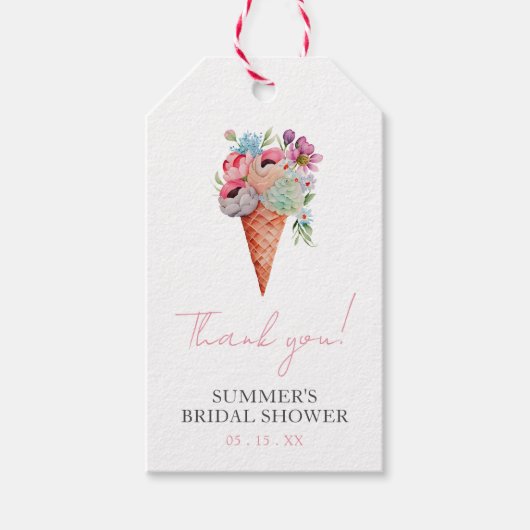 Bloemig Ze Is Opgevist Bruidsbruiloft Cadeaulabel (Voorkant)