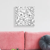 Bloemig Zendoodle 6 Canvas Afdruk (Insitu (Woonkamer))
