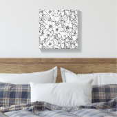 Bloemig Zendoodle 6 Canvas Afdruk (Insitu (Slaapkamer))