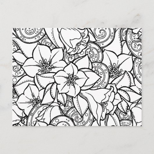 Bloemig Zendoodle Briefkaart (Voorkant)
