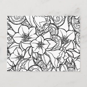 Bloemig Zendoodle Briefkaart