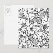 Bloemig Zendoodle Briefkaart (Voorkant / Achterkant)