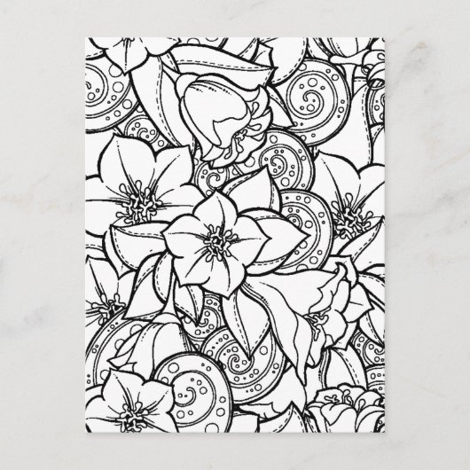 Bloemig Zendoodle Briefkaart (Voorkant)