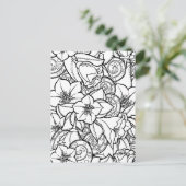 Bloemig Zendoodle Briefkaart (Staand voorkant)