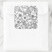 Bloemig Zendoodle Vierkante Sticker (Tas)