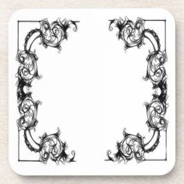  BLOEMIG ZWART-WIT DAMASK ONDERZETTER