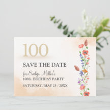Bloemige 100ste verjaardag – Elegant aquarelontwer