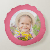 Bloemige 1e verjaardag FOTOCADEAU Dochter Meisjes Rond Kussen