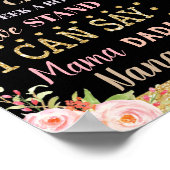 Bloemige 1e verjaardag mijlpalen geboorte statisti poster (Hoek)