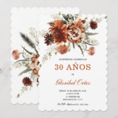 Bloemige 30e Verjaardag Kaart (Voorkant / Achterkant)