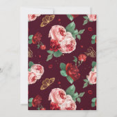 Bloemige 40e robijn huwelijksjubileum kaart (Achterkant)